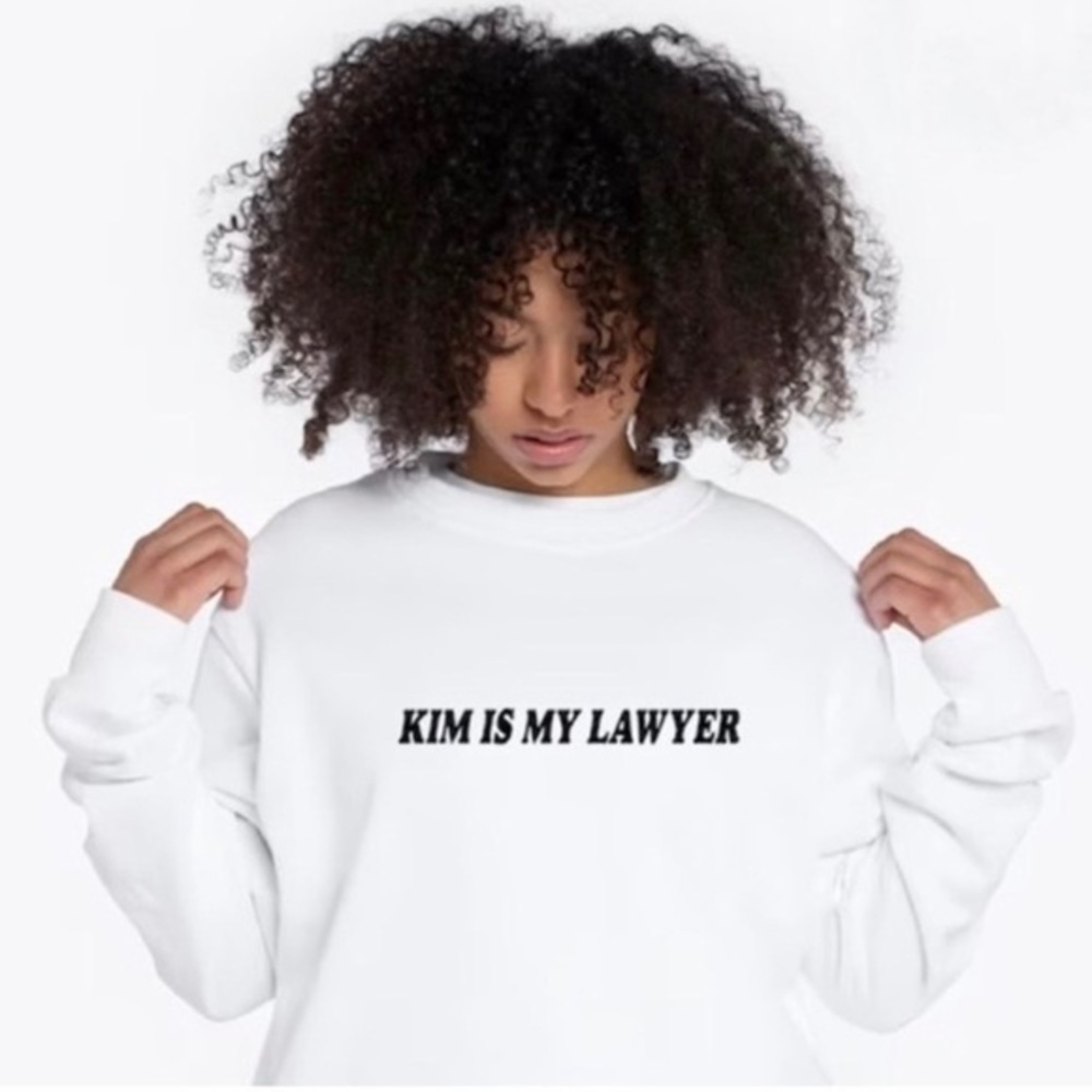 🤍 Talentless “Kim Is My Lawyer” Graphic Sweatshirt Small NWOT
